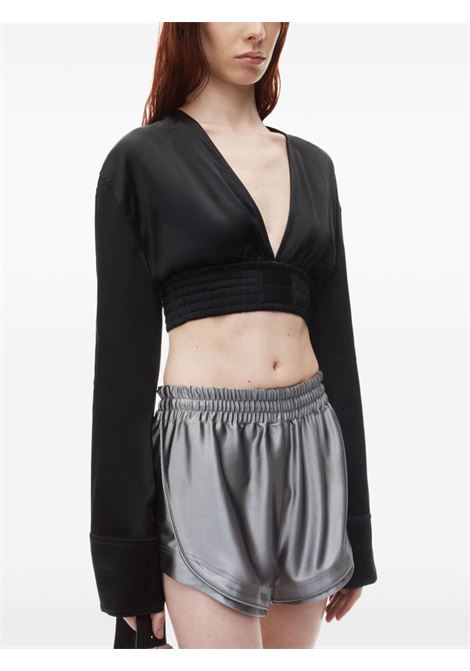 Black long-sleeved cropped top Alexander Wang - women ALEXANDER WANG | 1WC3241932001